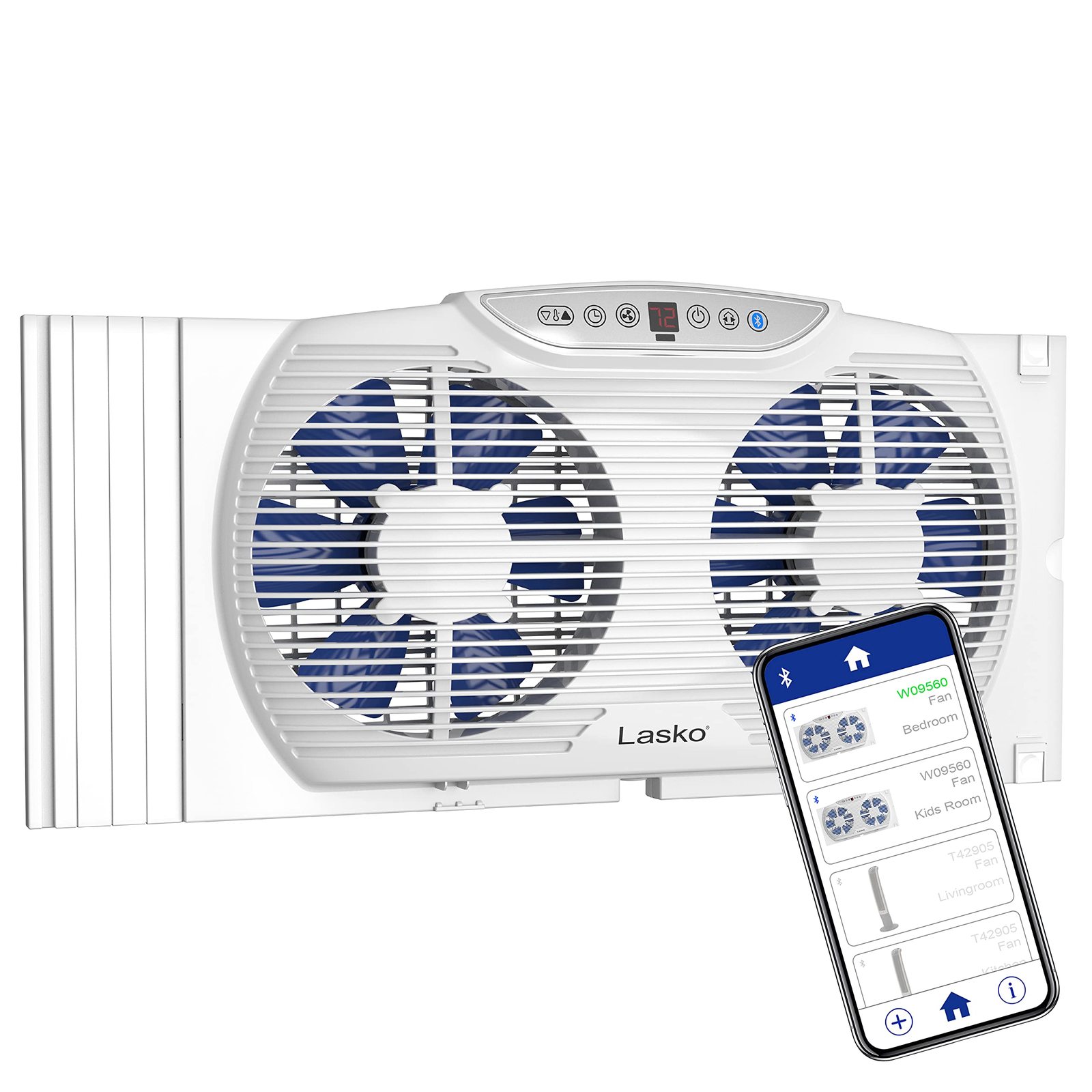 Lasko W09560 Bluetooth Enabled Twin 9-Inch Window Fan with Independent Electrica - $119.54