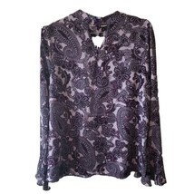 Counterparts Shades of Purple Paisley Long Sleeve Blouse - £7.70 GBP