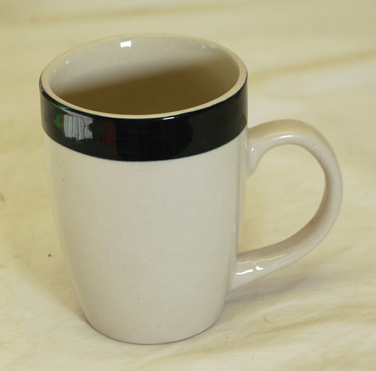 Stoneware Black Band Coffee Mug Hot Chocolate Cup Todays Home - $12.86
