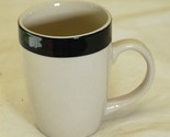 Stoneware Black Band Coffee Mug Hot Chocolate Cup Todays Home - $12.86