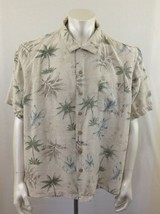 Batik Bay Men&#39;s Beige Palm Trees Short Sleeve 100% Silk Hawaiian Shirt Size XXL - £7.31 GBP