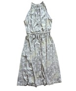 Target Prologue Ivory Yellow Gray Floral Halter Dress Small Cottage Girl... - $23.88