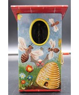 Vtg LBZ Western Germany Tin Litho Bird House Coin Bank Hand Crank Toy w/... - $1,095.70 MXN