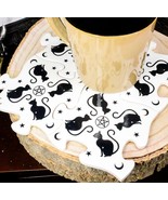 Ebros Wicca Black Cat Pentagram Star Moons Cork Backed Ceramic Coaster S... - $38.02 CAD