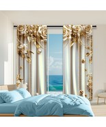 2Pcs Modern European Style Flower Window Curtains With Rod Pockets Digit... - $31.40 CAD+