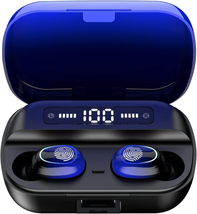 Bluetooth Headphones True Wireless Earbuds Touch Control with LED Char - £37.47 GBP