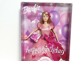 2002 Mattel Happy Birthday Barbie w/Pink Tiara #59793 New NRFB - £19.78 GBP