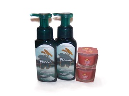 Bath and Body Works Flannel Foaming Soap w Apple Pumpkin Candle 4 Piece Set - £21.57 GBP