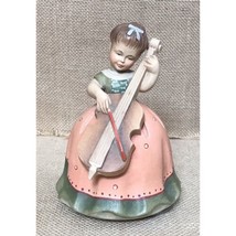 Vintage Thorens Carved Wood Girl Playing Cello Rotating Music Box Laras ... - $44.55