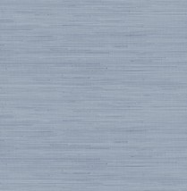 Traditional Peel And Stick Grasscloth Wallpaper In Mineral Blue. - $40.99
