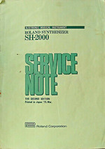 Roland SH-2000 Synthesizer Original Vintage Service Notes Booklet, Made ... - £46.95 GBP