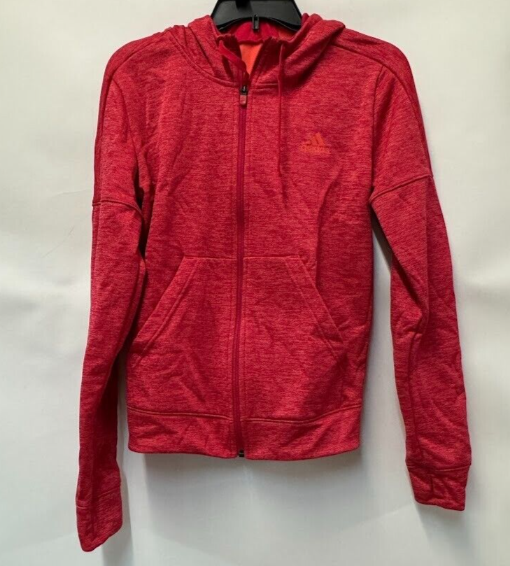 Adidas Womens XS Red Orange Climawarm Zip Up Hoodie Jacket NWOT CS14 - $34.29