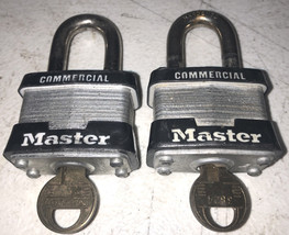 lot of 2 Commercial Master Lock No. 3 Padlocks Used - £8.75 GBP