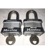 lot of 2 Commercial Master Lock No. 3 Padlocks Used