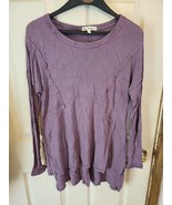 Womens Indigo Thread Co. Long Sleeve Waffle Tunic Top Size LG Purple - $7.14