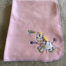 Koala Baby Girls Pink Purple Green Butterfly Horse Embroidered Fleece Blanket - $8.33