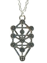 Tree of Life Kabbalah Pendant Necklace Geometric Silver Jewish Sefirot Jewellery - £5.92 GBP