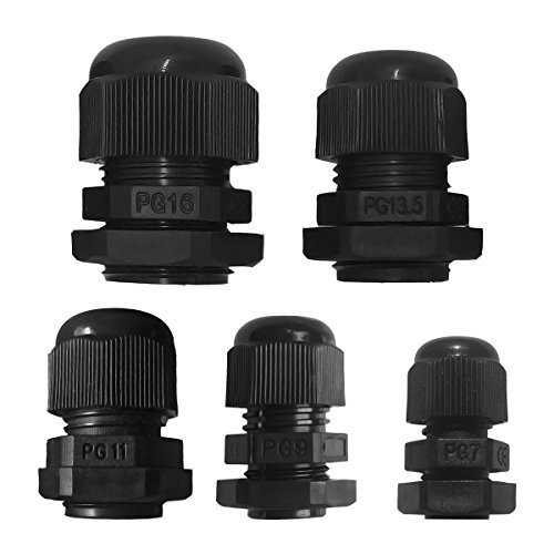 Lantee Plastic Waterproof Adjustable 3.5 - 13mm Cable Glands Joints, PG7, PG9, P - $24.99