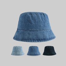 Denim Bucket Hats, Summer Hat, Vacation Travel Beach Bucket Hat, Sun Hat - £14.14 GBP