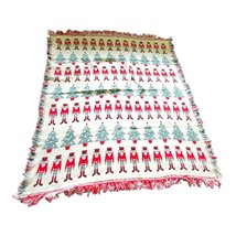 Vintage Woven Tapestry Reversible Toy Soldier Nutcracker Throw Blanket 58&quot; x 48&quot; - £48.20 GBP