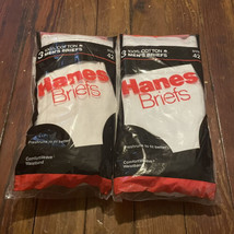 Hanes Briefs Vintage 1987 Cotton 3 Pack Size 42 NIB Lot Of 2. (6 Briefs Total) - £48.50 GBP