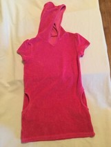 Size 6 6X small Xhilaration swimsuit cover dress hoodie pink terry   - $13.99
