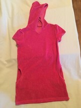  Size 6 6X small Xhilaration swimsuit cover dress hoodie pink terry   - £11.21 GBP