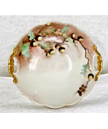 Autumn Fall Acorn Hand Painted Limoges France Bowl w Tab Handles GOLD Hi... - £12.27 GBP