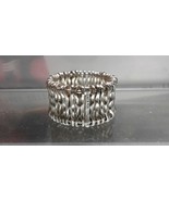 .925 Sterling Silver Wide Weave Ring - Sz 7.5 - Free Shipping ! - $39.47 CAD
