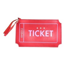 Ipsy Glam Bag April 2017 &quot;Side Show&quot; Vinyl Orange Ticket Makeup Bag - $8.08