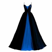 Gothic Ball Gown Wedding Prom Dresses Spaghetti Straps Black Tulle Royal Blue 10 - £95.41 GBP