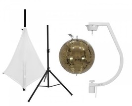 EUROLITE Set Mirror Globe 11 13/16in Gold With Tripod And Sailing White - £168.95 GBP