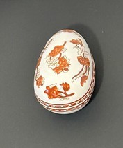 Bone China Coalport Indian Tree Coral Egg Shaped Trinket Box - $14.84