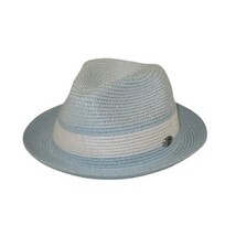 Men's Bently Semi Crushable Fedora Briad Straw Hat Dante DA223 Blue White image 5