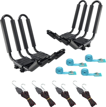 2-Pairs Kayak Rack Ratchet Tie-Mount on Car Roof Top Crossbar, Easy to Carry - £36.05 GBP