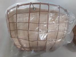 Half Round Wall Basket 10305-AB - Set of 2 - Wire Basket w/ Burlap Lining - £23.68 GBP