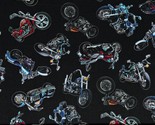 Cotton Motorcycles Motorbikes Tossed On the Road Fabric Print by Yard D6... - £11.21 GBP