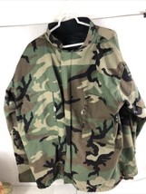 Vintage US Army Chemical Military Protective Slant Pocket Jacket Camouflage - $29.59