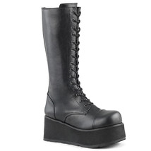 DEMONIA TRA502/B/BPU Men&#39;s Gothic Punk Black 3 1/4&quot; Platform Knee High B... - $107.95