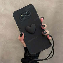 Cute Matte Phone Cases with 3D Love Heart Ring Holder For Xiaomi Mi Poco X3 Pro  - £8.09 GBP+