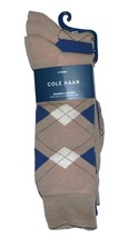 Cole Haan  Men&#39;s Cotton 3 Pare Socks Beige Blue Size 7-12 New - £16.77 GBP