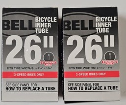 2 Pack: Bell 26&quot; Bicycle Inner Tube, Fits Tire Widths 1 1/4&quot;-1 3/8&quot; 3 Speed  - £11.14 GBP