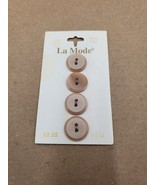 La Mode Round 5/8in 16mm Tan Brown 2 Hole Button on Card Unused Blumenth... - £4.63 GBP