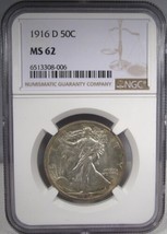 1916-D Silver Walking Liberty Half Dollar NGC MS62 Coin AN234 - £778.76 GBP