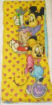 DISNEY MICKEY &amp; MINNIE MOUSE Vintage Sleeping Bag Love Theme 28X64&quot; - £54.68 GBP