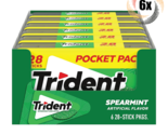 Full Box 6x Packs Trident Pocket Pack Spearmint Chewing Gum | 28 Sticks ... - $26.74