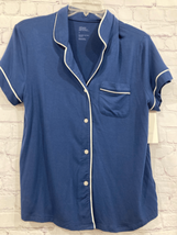 Stars Above Womens Size Small Pajama PJ Button Front Top Blue Short Sleeve NWT - £9.23 GBP