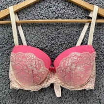 Victoria Secret Dream Angels Lined Demi Bra Pink Gold Push Up Underwire ... - £22.25 GBP