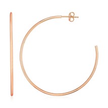 14k Rose Gold Polished Bold and Simple 2.0in Hoop Earrings - £287.86 GBP