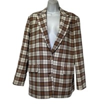 Aritzia Wilfred Sophia Winslow Soft Check Plaid Blazer Jacket Women’s Size S - £55.37 GBP